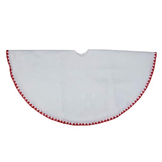 26" White Shell Stitching Christmas Tree Skirt